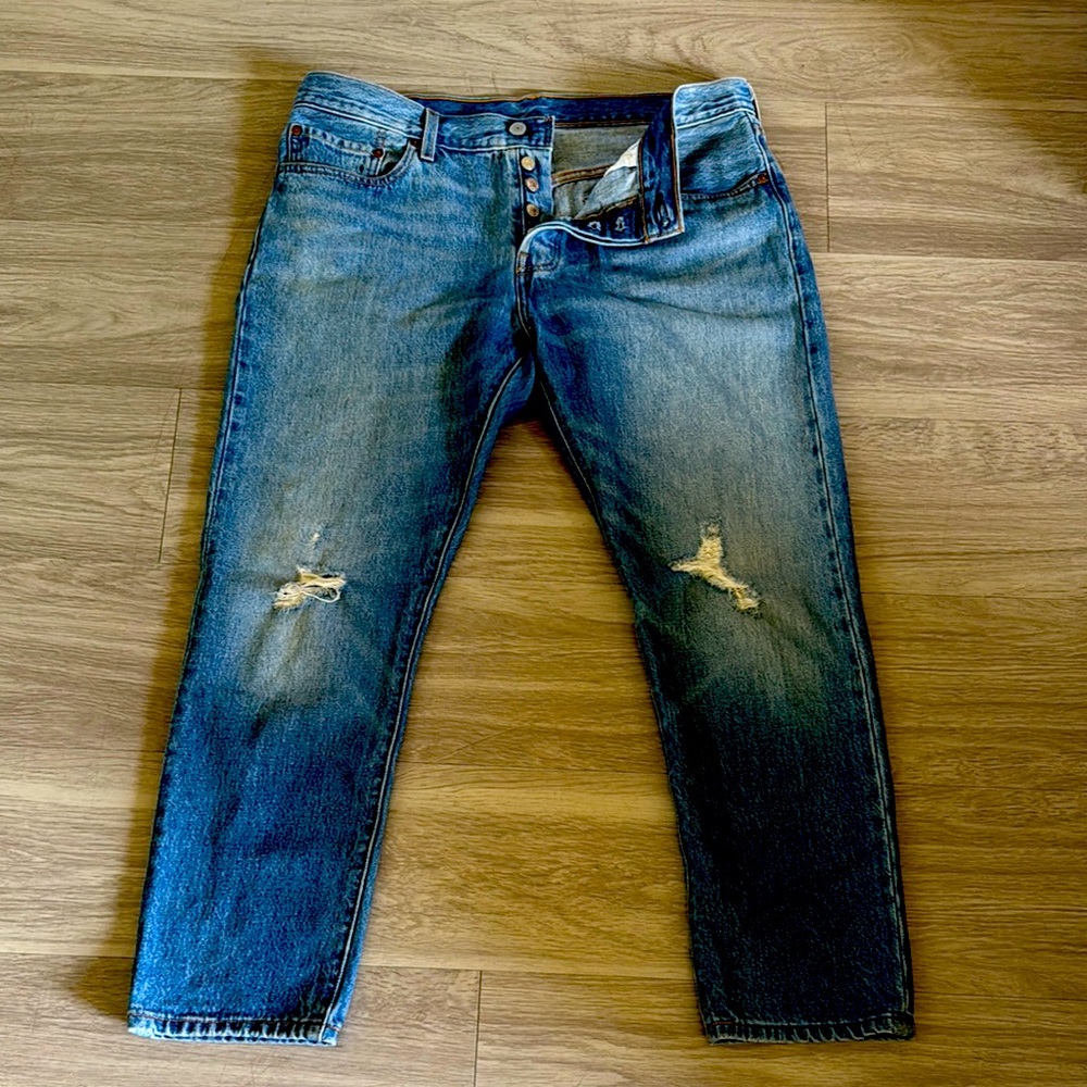 Stylish Distressed Blue Jeans
